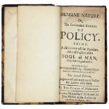 HOBBS  [HOBBES] THOMAS HUMANE NATURE OR THE FUNDAMENTAL ELEMENTS OF POLICY  T Newcomb for John