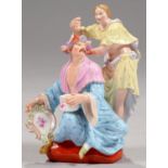 A RARE MEISSEN MALABAR GROUP, MID 19TH C  19.5cm h, modelled by J F Eberlein in the form of a seated