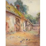 OLIVER BAKER (1856-1939) FARMYARD SCENE  signed, watercolour, 34 x 25cmProvenance: Sara Beamish,