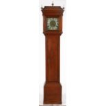 AN OAK THIRTY HOUR LONGCASE CLOCK JOHN WOOD GRANTHAM, 18TH C   the 9¾ inch brass dial with plain