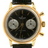 A BREITLING GOLD PLATED GENTLEMAN'S CHRONOGRAPH TOP TIME   with black dial and two buttons, marked