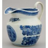 A CHINESE BLUE AND WHITE EXPORT PORCELAIN JUG, EARLY 19TH C  in Fitzhugh pattern, 20cm h Good