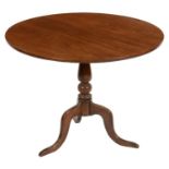 A FRUITWOOD TRIPOD TABLE, 19TH C  with associated top, 73cm h, 97cm diam Top repolished and