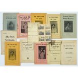 SUFFRAGETTE MOVEMENT. A QUANTITY OF RARE  PRINTED PAMPHLETS, EARLY 20TH CENTURY in the original