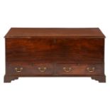 A GEORGE III MAHOGANY MULE CHEST, LATE 18TH C with cockbeaded drawers, bracket feet, 68cm h; 60 x