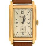 AN ART DECO  J W BENSON LTD 9CT GOLD GENTLEMAN'S WRISTWATCH  Swiss movement, Birmingham 1946, 23 X