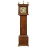 AN OAK EIGHT DAY LONGCASE CLOCK WILLIAM PORTHOUSE PENRITH, 18TH C  the matted centre with