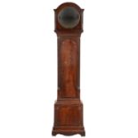 A REGENCY FLAME FIGURED MAHOGANY AND EBONY LINE INLAID CLOCKCASE, C1820   of domestic regulator