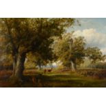 ARTHUR WALKER REDGATE (1860-1906)  DEER IN A CLEARING  signed and dated 1879, 81, oil on canvas,