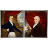 A PAIR OF ENGLISH PORCELAIN PLAQUES, 1823 painted by William Corden with portraits of Henry