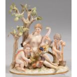 A MEISSEN GROUP OF FOUR ELEMENTS  17.5cm h, impressed 72, incised 832, underglaze blue crossed