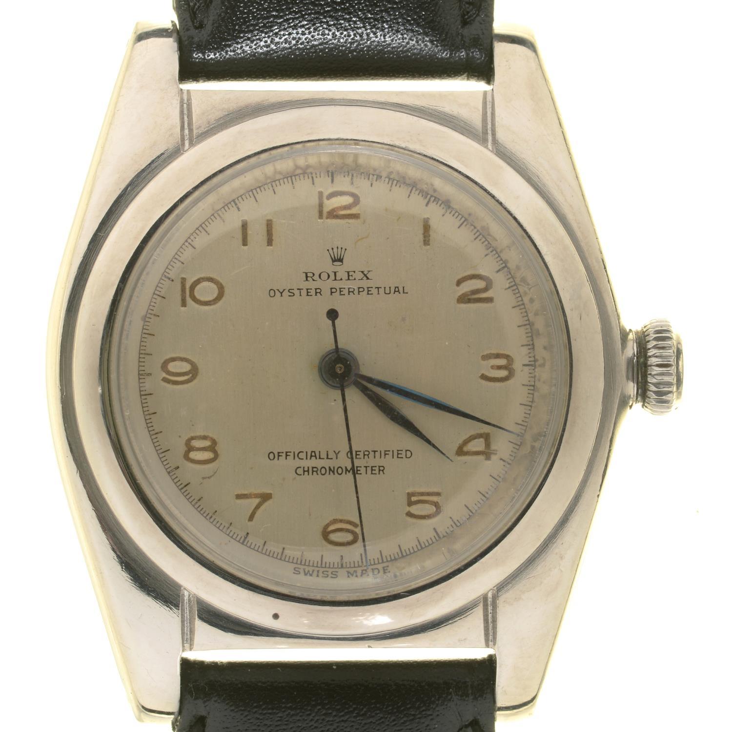 A ROLEX STAINLESS STEEL WRISTWATCH OYSTER PERPETUAL   Ref 2940 No 396252, winding crown marked ROLEX