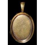 A VICTORIAN GOLD LOCKET, C1870 54mm overall, 17g Never engraved, no erasure, fine light scratches