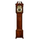 A  MAHOGANY EIGHT DAY LONGCASE CLOCK JOHN WYLD NOTTINGHAM  the brass dial with date aperture and