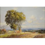 HAROLD GRESLEY (1892-1967)   A COTSWOLD UPLAND NEAR GLOUCESTER        signed, watercolour, 37 x 55cm