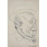 DAME LAURA KNIGHT, DBE, RA, RWS (1877-1970)   HEAD OF A CLOWN    signed, pencil, 28.5 x 19cm Minor