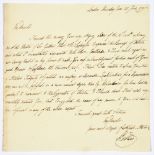 CORNWALL. CAVENDISH-BENTINCK (WILLIAM) 3RD DUKE OF PORTLAND (1769-1821) AUTOGRAPH LETTER SIGNED