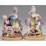 TWO MEISSEN GROUPS OF THE BROKEN BRIDGE AND THE BROKEN EGGS, LATE 19TH/EARLY 20TH C after the models