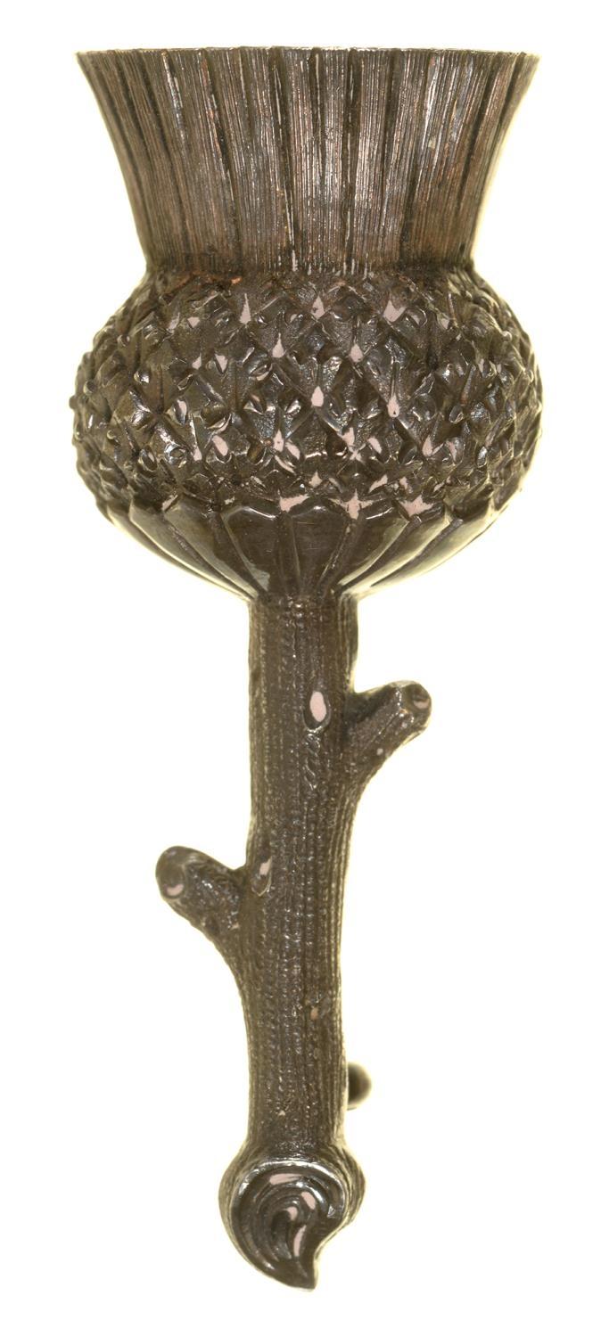 A SCOTTISH VICTORIAN SILVER THISTLE HOLDER  in the form of a thistle flower, 53mm, PODR mark for