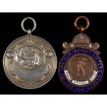 SPORT.  TWO COMPETITOR'S WATCH FOB MEDALS 1926-28  comprising British Amateur Weight Lifters