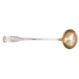A SCOTTISH PROVINCIAL SILVER TODDY LADLE oar pattern, maker's mark IM and thistle only, c1800 1oz