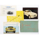AUTOMOBILIA.  ASTON MARTIN  FOR THE DB2, DB MK 3 SPORTS SALOON AND DB4 BROCHURES (TWO VERSIONS)