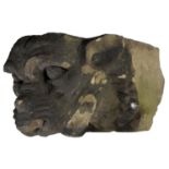 A LIMESTONE GARGOYLE 64cm l Chipped and encrusted with atmospheric pollutants, generally rather