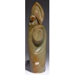 SHONA SCULPTURE - GOOD TURN DESERVES  ANOTHER,  77CM, signed Gopito