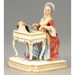 A MEISSEN FIGURE OF  HEARING FROM THE FIVE SENSES, 20TH C  after the model by Johann Carl