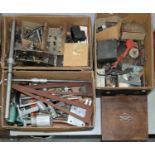 MISCELLANEOUS ENGINEERING TOOLS, EQUIPMENT AND SUNDRIES, THREE BOXES Condition report  Unavailable