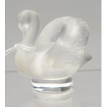 A LALIQUE FROSTED GLASS MODEL OF A SWAN, 4.8CM H, ENGRAVED LALIQUE FRANCE Condition report  Good