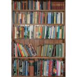 ELEVEN SHELVES OF BOOKS, TO INCLUDE THE LONDON ENCYCLOPEDIA FIVE VOLS, THE NEW NATURALIST, THE