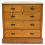 A VICTORIAN  ASH CHEST OF DRAWERS, C1880, 106CM H; 107 X 53CM Condition report  Top surface