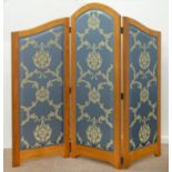 A LIGHT OAK DRESSING SCREEN OF THREE LEAVES, 166CM H; 180CM L Condition report  Good condition