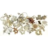 A QUANTITY OF VINTAGE PASTE SPRAY BROOCHES, MARCASITE ARTICLES AND OTHER COSTUME JEWELLERY Condition