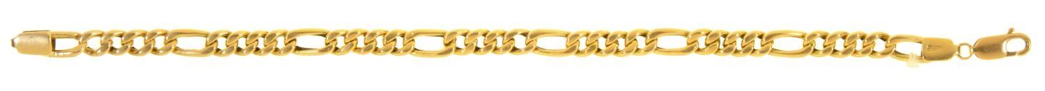 A GOLD BRACELET, 22CM L, MARKED 14 AND, ON CLASP, 9K, 9.5G Condition report  Light wear