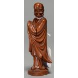 A JAPANESE BOXWOOD SCULPTURE OF AN AHRAT, 20TH C, 13.5CM H Condition report  Internal hairline crack