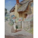 JOSEPH KIRKPATRICK (1872-1930) - A DEVON COTTAGE, SIGNED, WATERCOLOUR, 32 X 24CM Condition report