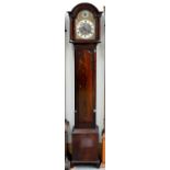 A MAHOGANY DWARF LONGCASE CLOCK, FIRST HALF 20TH C, IN 18TH C ENGLISH STYLE, WITH BRASS