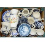 MISCELLANEOUS BRITISH BLUE PRINTED EARTHENWARE, ETC. Condition report  Mostly in good condition