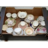 MISCELLANEOUS ENGLISH PORCELAIN TEAWARE, EARLY 19TH C AND LATER, TO INCLUDE NEW HALL, A COALPORT