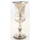 A GEORGE V SILVER KIDDUSH CUP, 13.5CM H, BY ROSENZWEIG, TAITELBAUM & CO, BIRMINGHAM 1911, LOADED