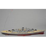 A PLASTIC MODEL OF A WARSHIP, MARKED HT3827, 70CM L Condition report  Good condition with no obvious