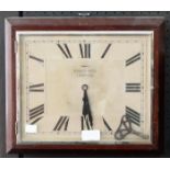 AN ENGLISH ART DECO RECTANGULAR MAHOGANY WALL TIMEPIECE, MORATH BROS LIVERPOOL, C1930, WITH SILVERED