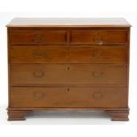 AN EDWARDIAN MAHOGANY CHEST OF DRAWERS ON BRACKET FEET, EARLY 20TH C, 93CM H; 113 X 54CM Condition