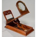 A VICTORIAN MAHOGANY GRAPHOSCOPE, C1870, THE ADJUSABLE TABLE WITH PIERCED STRUT, HINGED, SLIDING