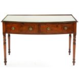 A VICTORIAN MAHOGANY BOW FRONTED WASHSTAND ON TURNED LEGS, 76CM H; 123 X 57CM Condition report