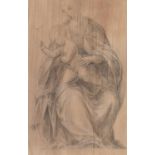 CONTINENTAL SCHOOL - VIRGIN AND CHILD, GRAPHITE AND CHALK ON COLOURED PAPER, 36 X 23CM Condition