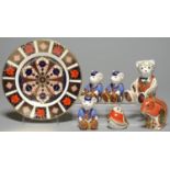SIX ROYAL CROWN DERBY PAPERWEIGHTS, TO INCLUDE SCHOOLBOY TEDDY (THREE) AND A ROYAL CROWN DERBY IMARI