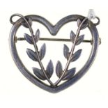 GEORG JENSEN. A DANISH SILVER BROOCH DESIGNED BY ARNO MALINOWSKI, NO. 242-B, POST 1945, 28MM,